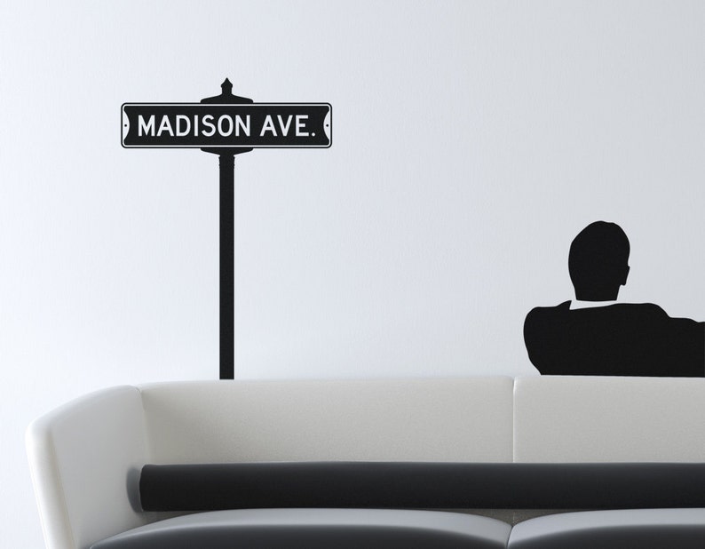 Vintage looking street sign wall vinyl decal that reads Madison Ave.