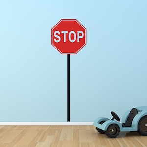 Stop Sign Wall Decal: Kids Playroom Traffic Decor