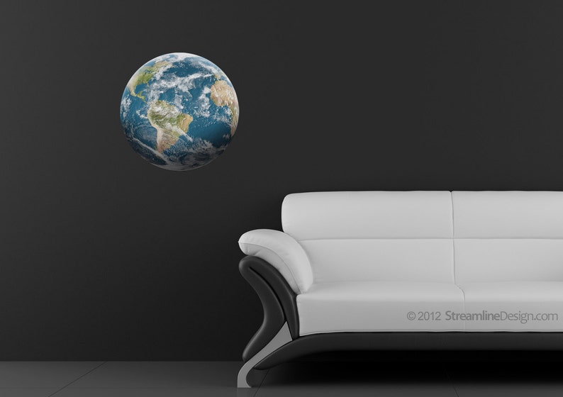 Earth Wall Decal: Removable Planet Sticker, Kids Room Decor image 2