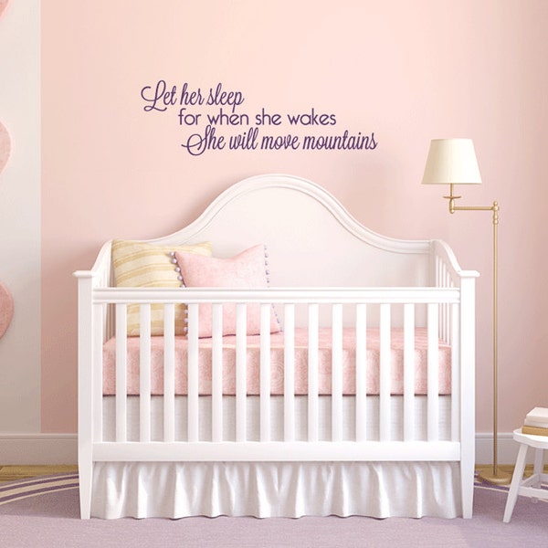 Let Her Sleep Wall Decal | Baby Girl Nursery Decor