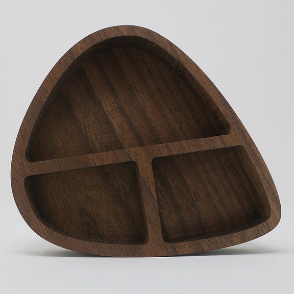 Gitaarplukvormige walnotenlade | bureau organisator sieraden lade trinket houder natuurlijke valet tray gitarist cadeau voor muzikant houten lade