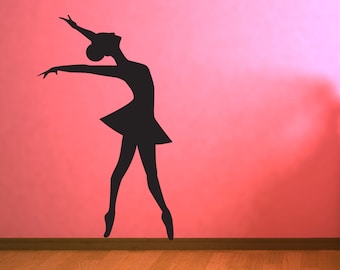 Ballet Dancer Vinyl Wall Decal: Dance Studio Silhouette Art