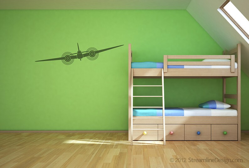 Airplane Removable Vinyl Wall Decals planes biplane airplane wall decal nursery wall art airplane bedroom kids bedroom wall art image 3