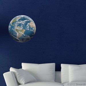 Earth Wall Decal: Removable Planet Sticker, Kids Room Decor image 1