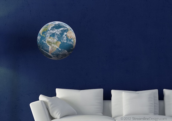 Earth Wall Decal: Removable Planet Sticker, Kids Room Decor
