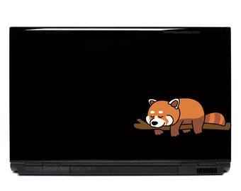Sleepy Red Panda Vinyl Decal | Car, Laptop, Cup Sticker