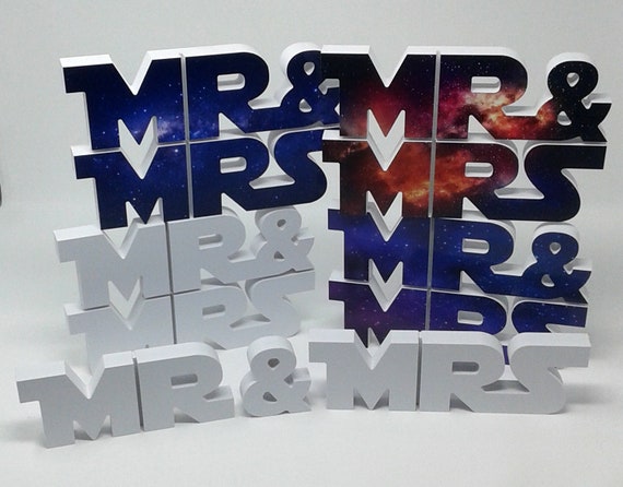 Mr Mrs Wedding Table Centerpiece Starwars Wedding Mr And Etsy