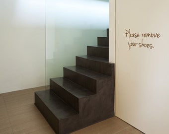 Remove Your Shoes Wall Decal: Entryway Vinyl Lettering
