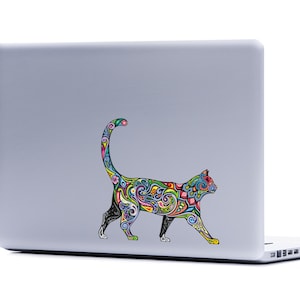 Ornate Cat laptop sticker | cat lover FREE SHIPPING kitten crazy cat lady cat cell phone decal car window sticker cat decor cat lover gifts
