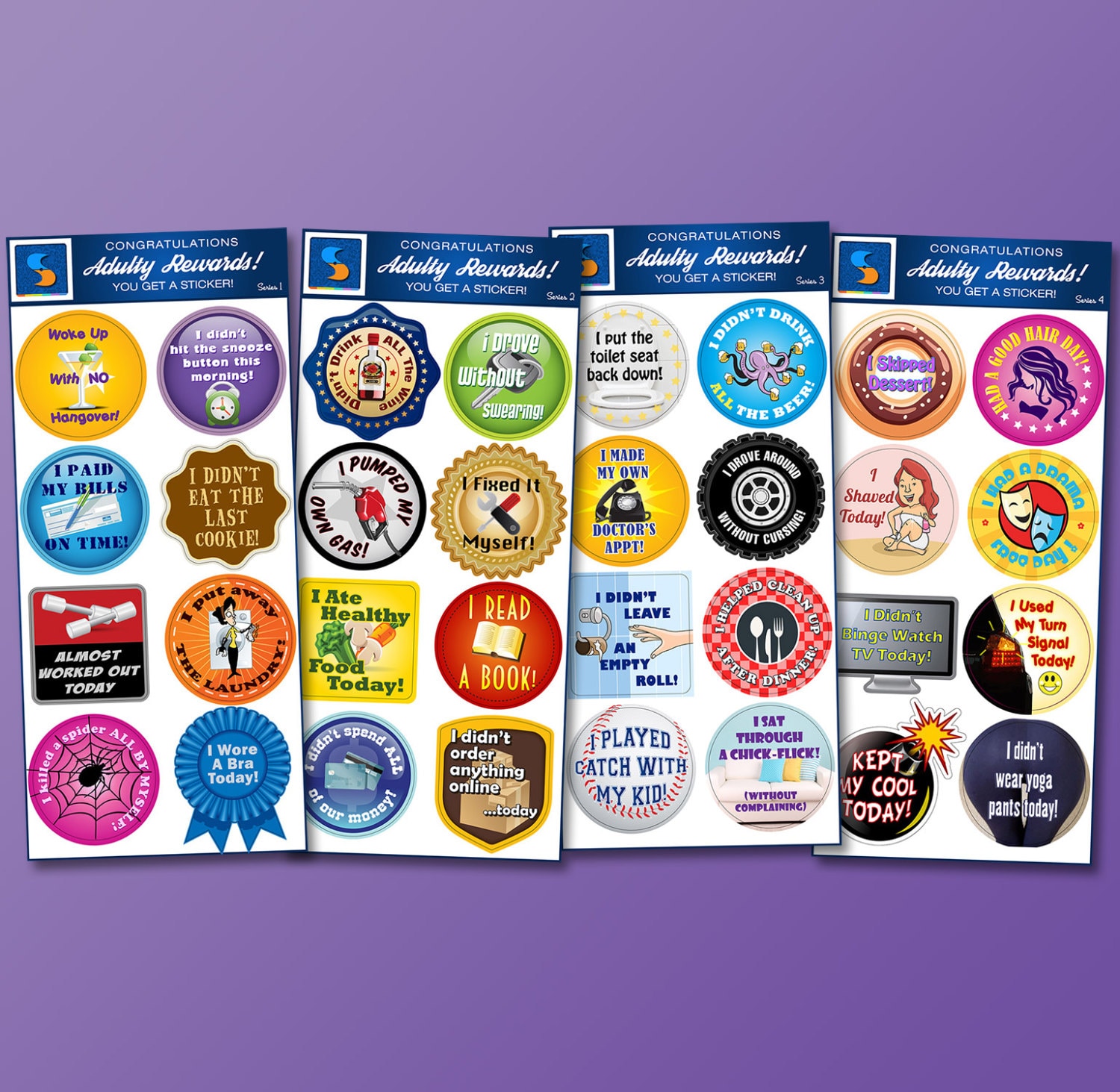 200-Pack Funny Adult Achievement Stickers - White Elephant Gag Gift Office Supplies