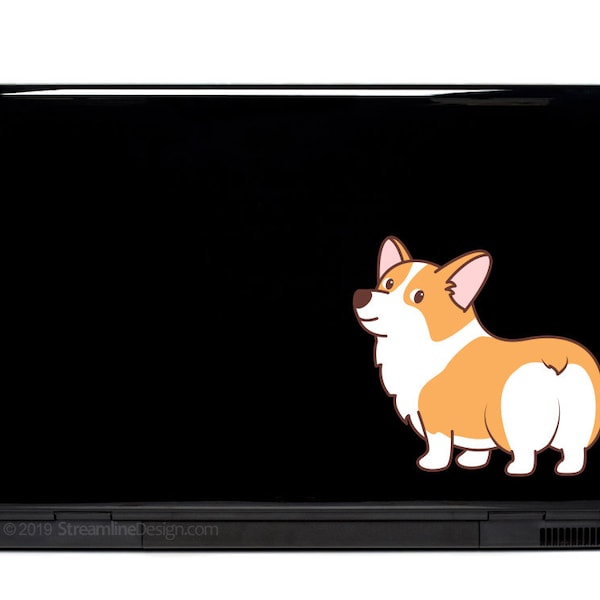 Corgi Butt Laptop Decal | FREE SHIPPING dog lover stocking stuffer corgi lover cute corgi sticker car decal yeti cup sticker laptop sticker