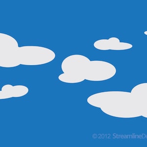 Set of Six Clouds Wall Decals | nursery wall decals kids wall decals clouds nursery nursery wall art kids wall art coulds for kids cloud