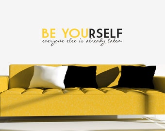 Be Yourself Inspirational Wall Decal | bedroom wall decor office wall sticker teen bedroom kids bedroom affirmations quotes wall art