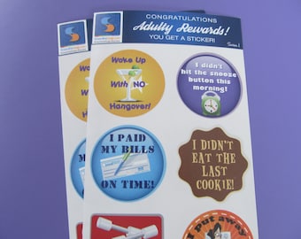 Funny Adulting Reward Stickers: Sarcastic Humor Decals