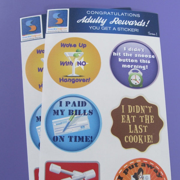 8 Adult Reward Stickers You Adulted Today Congratulations adult humor snarky sarcastic decals women woman sticker decal funny clever cute