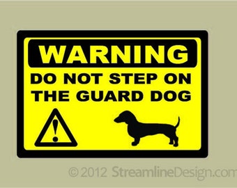 Dachshund Guard Dog Warning Sticker | laptop decal dachshund sticker dachshund decal dog lover doxie mom dog mom warning sticker guard dog