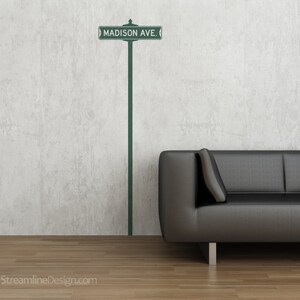 Vintage Street Sign Removable Vinyl Wall Decal madison avenue mad men tv show sixties wall decor tv shows street sign decal don draper image 3