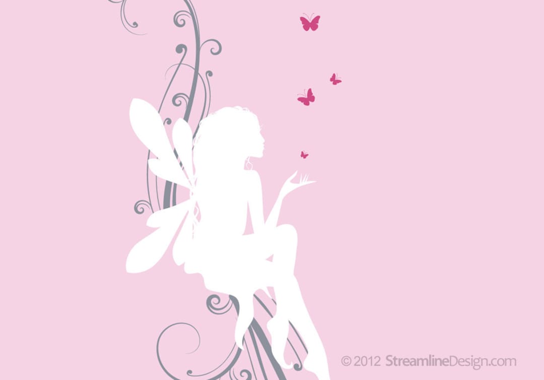 Fairy Wall Decal | Butterflies Wall Sticker Girls Wall Decor Kids ...