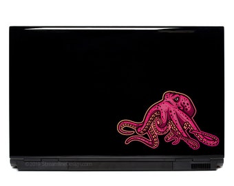 Angry Octopus Laptop Decal: Nautical Kraken Vinyl Sticker