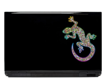 Colorful Gecko Laptop Decal: Ornate Lizard Sticker