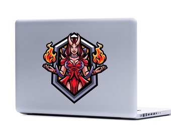 Fire Girl Laptop Decal | Sexy girl sticker FREE SHIPPING stocking stuffer car decal gamer girl laptop sticker sexy girl phone decal