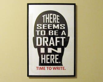Draft In Your Head Poster: Writer Gift, Author Inspiration