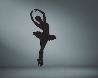 Ballet Dancer Silhouette Vinyl Wall Decal: Dance Studio Decor