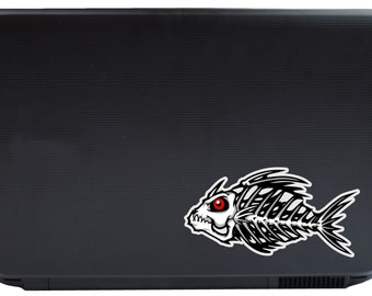 Fish Skeleton Laptop Decal | Fish sticker FREE SHIPPING macbook decal car decal yeti cup decals iphone decal stocking stuffer fish bones