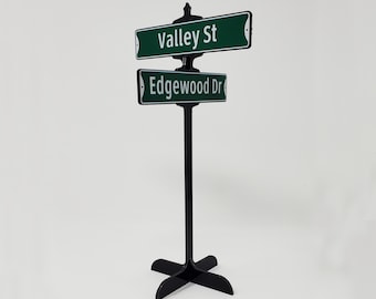 10 Inch Desk Size or Cake Topper Mini Two Way Street Sign: Personalized Reception Decor