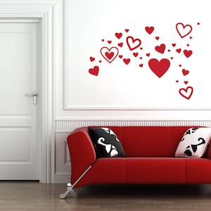 Heart Wall Decals: Set of 35 Love Heart Stickers