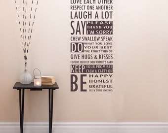 In This House We Are A Family Wall Decal | laugh happy love livingroom wall art wall sticker house rules home decor kitchen wall decor