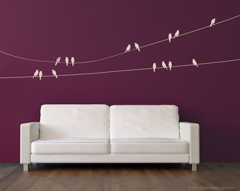 Birds on Wires Removable Wall Decor | bird wall decal birds wall decals birds on a wire wall decal bird wall art bird wall sticker