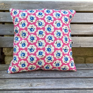 Pink floral cushion cover, Cath Kidston provence fabric, scatter cushion