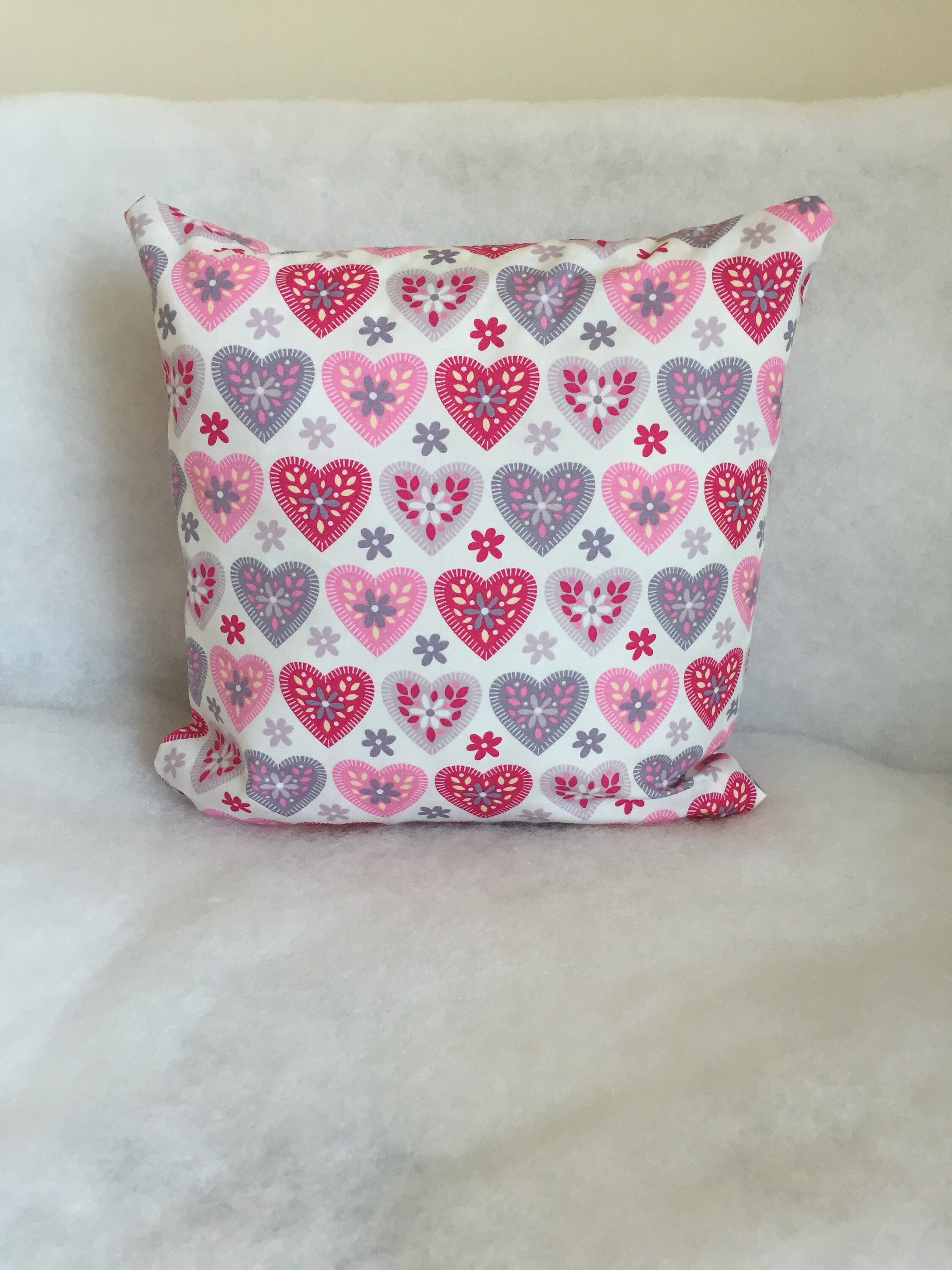 Handmade Pink Love Heart Cushion Cover Love Heart Pillow Etsy