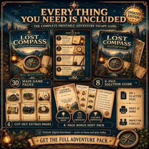 Printable Escape Room for Kids: The Lost Compass Family Adventure Game