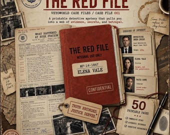 Printable Cold Case Murder Mystery Game for Adults | Detective Case File | The Red File Mystery | Date Night & Game Night | Digital Download