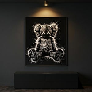 KAWS Wall Art Set of 3, Hypebeast Decor, Graffiti Wall Art, Modern ...