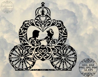 images Outline Cinderella Carriage Svg mandala cinderella etsy