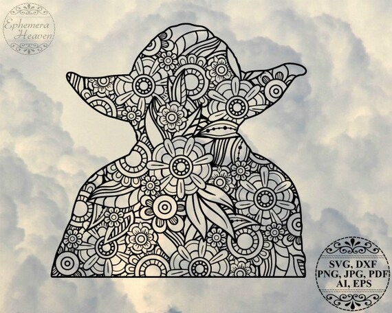 Download Yoda Svg Yoda Mandala Svg Yoda Head Svg Mandalorian Svg Etsy