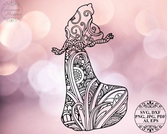 Download Sleeping Beauty Svg Aurora Svg Mandala Svg Disney Zentangle Etsy