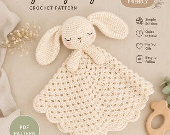 Haakpatroon voor een konijnenknuffel voor beginners | Amigurumi veiligheidsdeken (PDF)