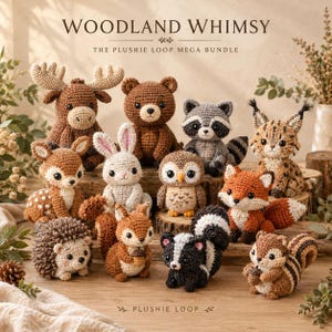 Virkpaket med skogsdjur | Amigurumi PDF-samling