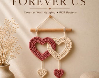 Interlocking Hearts Crochet Wall Hanging Pattern | Romantic Home Decor (PDF Pattern)