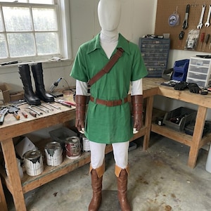 Legend of Zelda Link Cosplay-kostym | Green Hero Tunika Bältesset