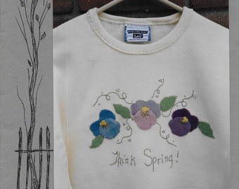 Think Spring felted wool applique pattern