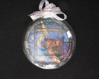 Ornament Stained Glass Window Nativity