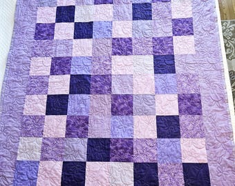 Twin Purple Patchwork Quilt
