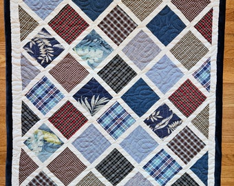 DEPOSIT for Custom Diamond Lap Quilt using your clothing-DEPOSIT ONLY
