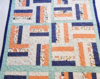 Vibrant Stripped Block Quilt