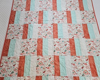Vibrant Square Stripped Block Quilt